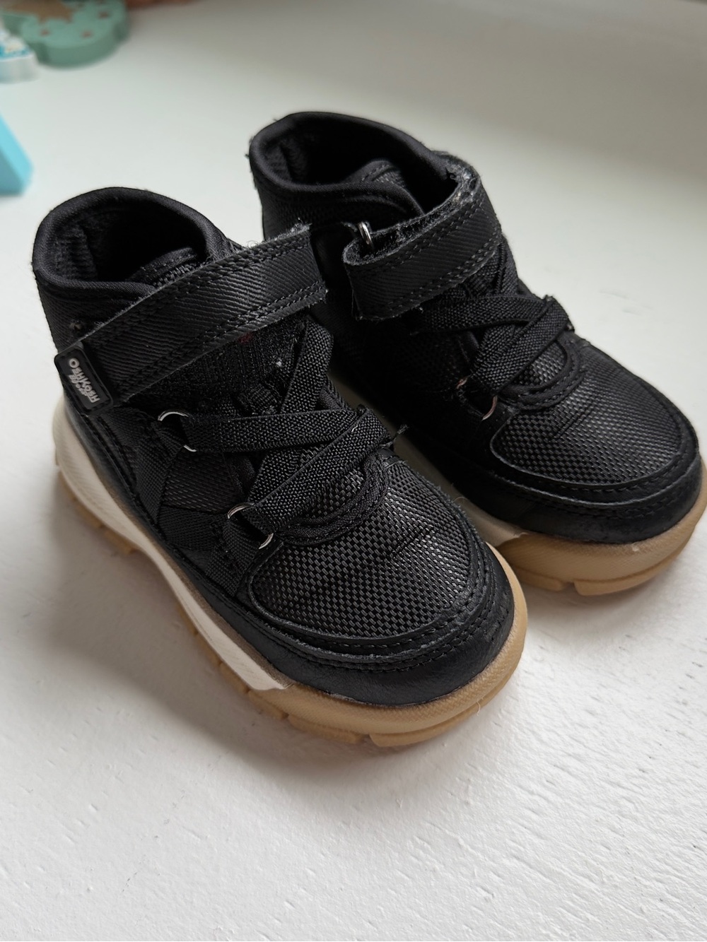 OshKosh B'gosh Black High-Top Sneakers with Gum Sole